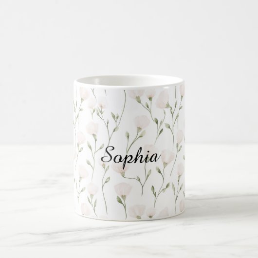 Weibliche hübsche rosafarbene Blüten Kaffeetasse (Mittel)