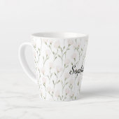 Weibliche hübsche rosafarbene Blüten Milchtasse (Linke Ecke)
