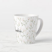Weibliche hübsche rosafarbene Blüten Milchtasse (Rechte Ecke)