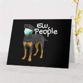 Weibliche Hunde mit Maske - Rottweiler Karte (Gelbe Blume)