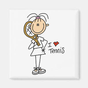Weibliche Ich Liebe Tennis Magnet