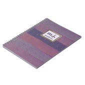 Weibliche Imitate Gold mit Lila Pinselstrichen Notizblock (Linke Seite)