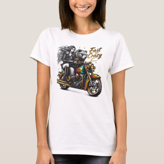 Weibliche in zwei Rädern T-Shirt (Vorderseite)