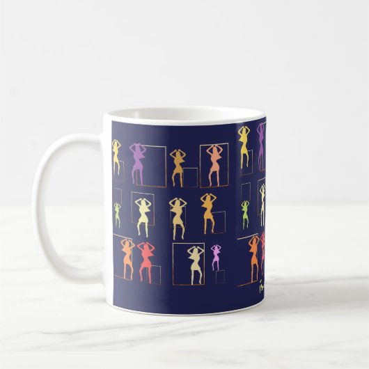 Weibliche Kaleidoscope Midnight Blue Kaffeetasse (Links)