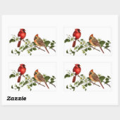 Weibliche Kardinäle Dogwood-Blütenzweig Rechteckiger Aufkleber (Blatt)