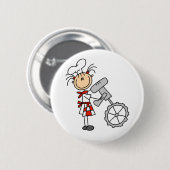 Weibliche Köchin mit Mixer Button (Vorne & Hinten)