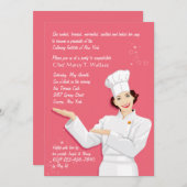 Weibliche Kochs-Abschluss-Einladung Einladung (Vorne/Hinten)