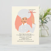 Weibliche Kochs-Abschluss-Einladung Einladung (Stehend Vorderseite)