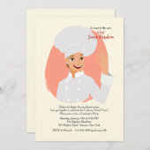 Weibliche Kochs-Abschluss-Einladung Einladung (Vorne/Hinten)