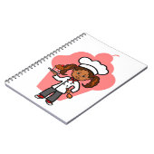 Weibliche Kochs-Illustration Notizblock (Linke Seite)