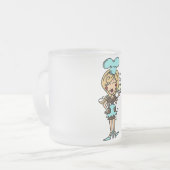 Weibliche Konditorei Koch - Blond T - Shirt und Ge Mattglastasse (Vorderseite Links)