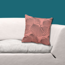 Weibliche Koralle und Schwarzes Seashell-Muster