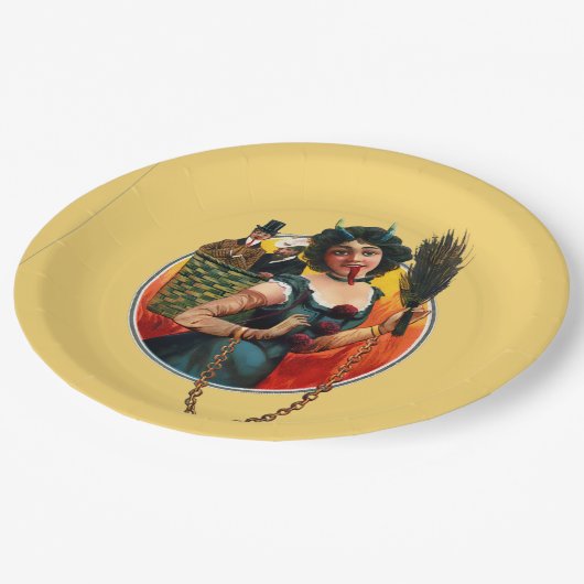 Weibliche Krampe Pappteller (Schrägansicht)