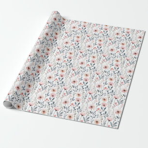 Weibliche Landhaus-Blumen Geschenkpapier