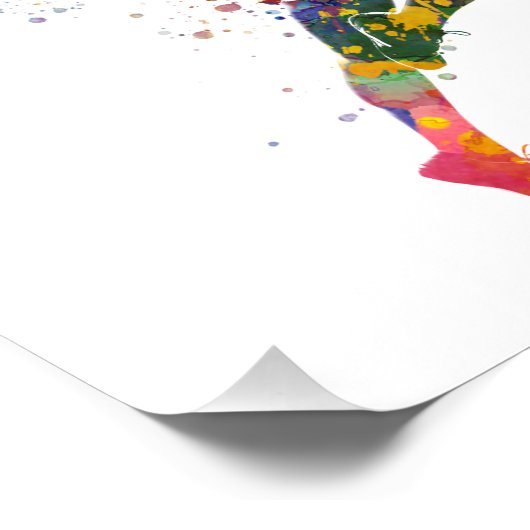 Weibliche Läufer in Aquarellfarben Fotodruck (Ecke)