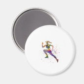 Weibliche Läufer in Aquarellfarben Magnet (Vorderseite/Rückseite)