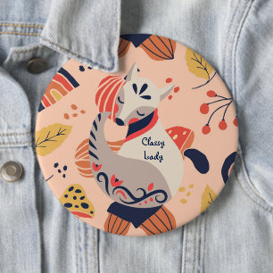 Weibliche Lehrerin Geschenk CLASSY LADY Hygge Fox Button