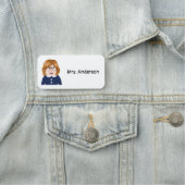 Weibliche Lehrerin mit Brille nach Maß Namensschild (Beispiel)