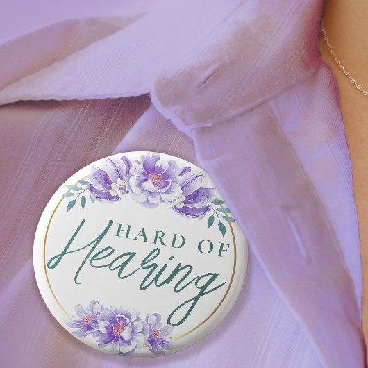 Weibliche Lila wilde Rose Blütenharte Ohren Button