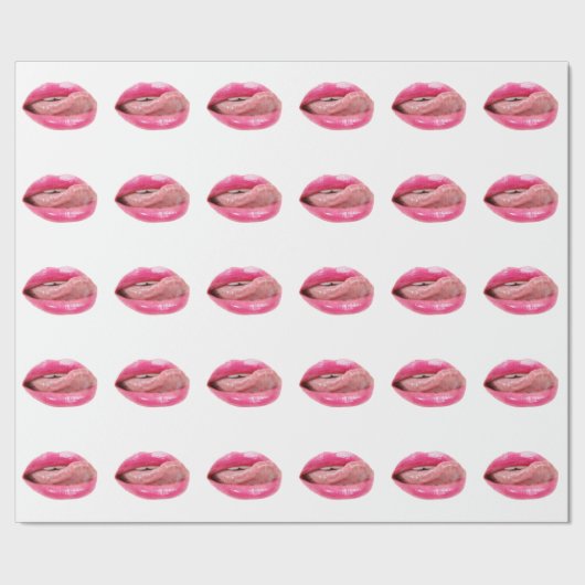 Weibliche Lippen Geschenkpapier (Saum)