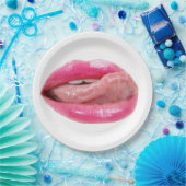 Weibliche Lippen Pappteller (Party)