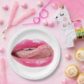 Weibliche Lippen Pappteller (Party)