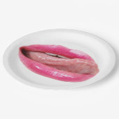Weibliche Lippen Pappteller (Schrägansicht)