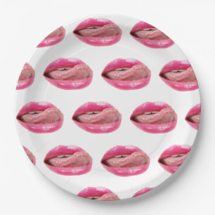 Weibliche Lippen Pappteller
