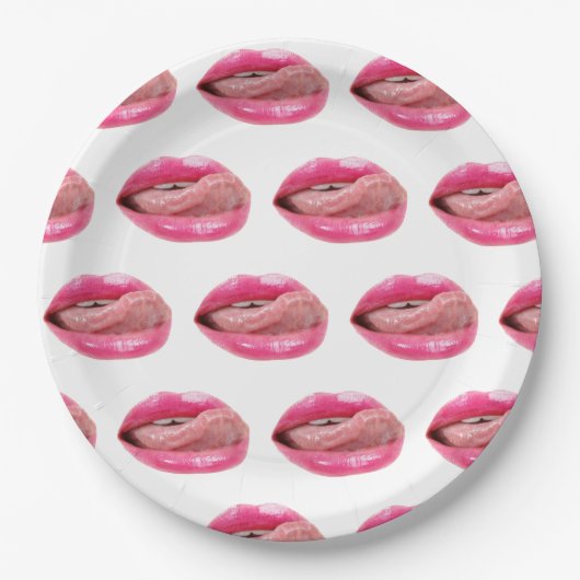 Weibliche Lippen Pappteller (Vorderseite)