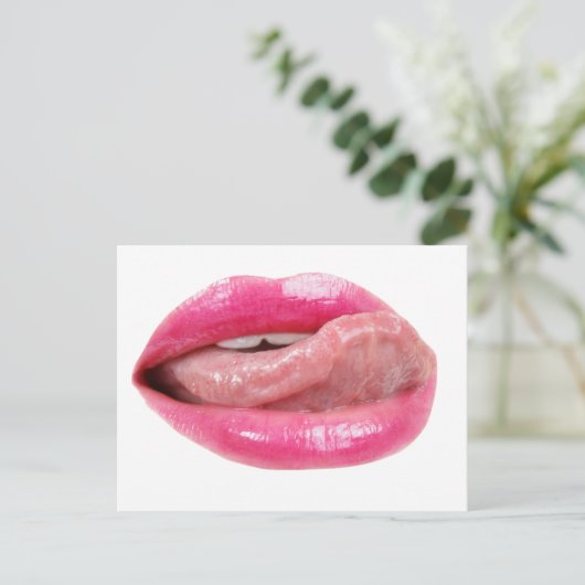 Weibliche Lippen Postkarte (Stehend Vorderseite)