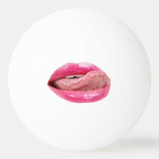 Weibliche Lippen Tischtennisball (Vorderseite)