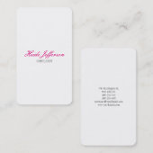Weibliche Minimalistische Handschrift Weiß Einfach Visitenkarte (Vorne/Hinten)