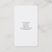 Weibliche Minimalistische Handschrift Weiß Einfach Visitenkarte (Rückseite)