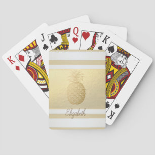 Weibliche moderne goldene Streifen, goldene Ananas Spielkarten