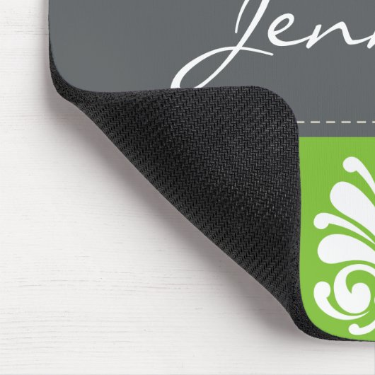 Weibliche Muschel Blühe Damask Personalisiert Mousepad (Ecke)