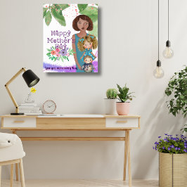 Weibliche Mutter mit Kindern | Muttertag Poster