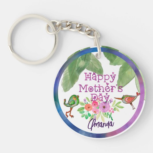 Weibliche Muttertagsvögel Schlüsselanhänger (Vorderseite)