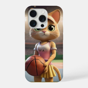 Weibliche Netball-Katze, iPhone 15 Pro Hülle