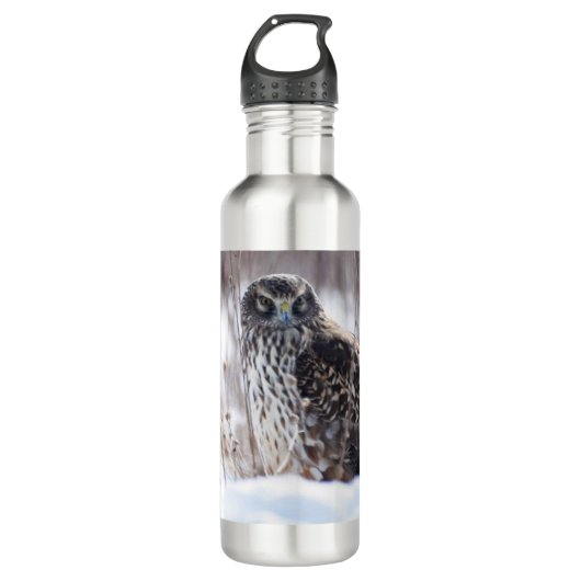 Weibliche Nördliche Harrier Edelstahlflasche (Vorderseite)