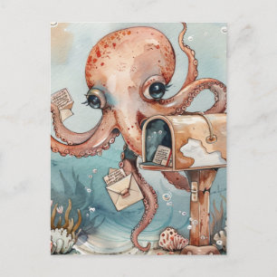Weibliche Oktopus Postkarte