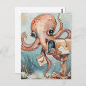 Weibliche Oktopus Postkarte (Vorne/Hinten)