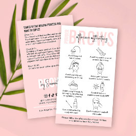 Weibliche Ombre Pulver Brows Aftercare Instruction Visitenkarte