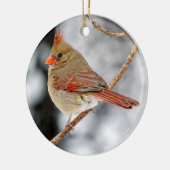 Weibliche Ornamente des nördlichen Kardinals (Links)