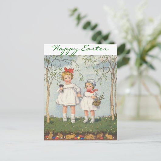 Weibliche Osterkarte Feiertagspostkarte (Stehend Vorderseite)