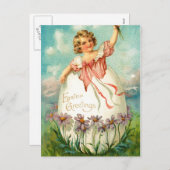Weibliche Osterkarten Feiertagspostkarte (Vorne/Hinten)