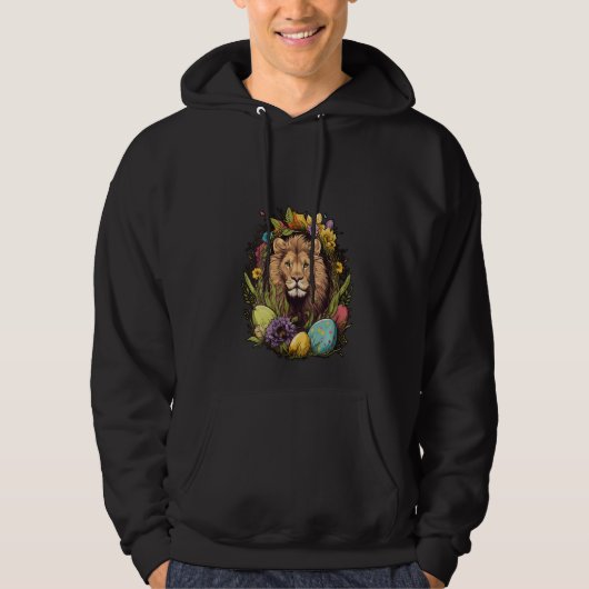 Weibliche Osterlion Bunny Egs auf Osterhein Hoodie (Vorderseite)