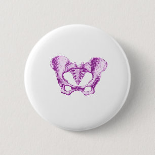 Weibliche Pelvis lila Button