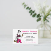 Weibliche persönliche Trainer-Visitenkarte Visitenkarte (Stehend Vorderseite)