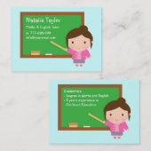 Weibliche persönliche Tutor-oder Lehrer-Tafel Visitenkarte (Vorne/Hinten)