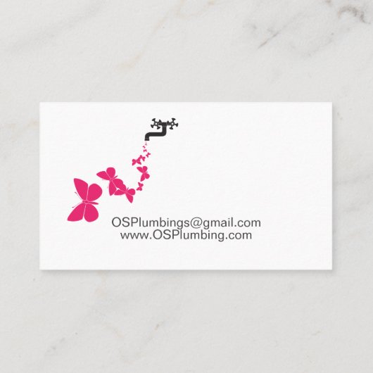 Weibliche Plumber Visitenkarte (Rückseite)